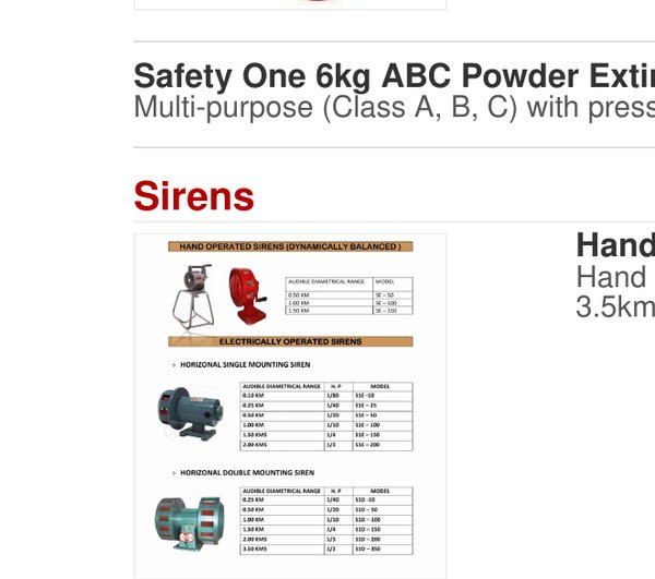 Hand & Electric Sirens